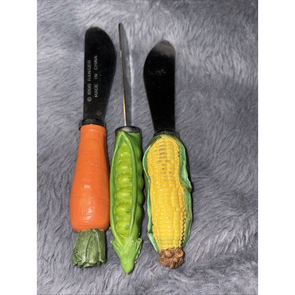 Vegetable Handle Cheese Sauce Spreaders Charcuterie Board Knives Set Of 3